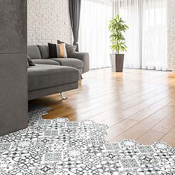 Sada 10 samolepek na podlahu Ambiance Floor Tiles Hexagons Francia, 40 x 90 cm