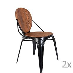 Sada 2 černých židlí Zuiver Louix