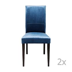 Sada 2 modrých jídelních židlí s nožičkami z bukového dřeva Kare Design Mara
