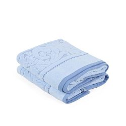 Sada 2 rmodrých ručníků z bavlny Sultan, 50 x 90 cm