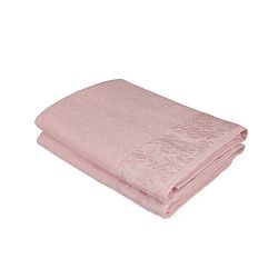 Sada 2 růžových ručníků z čisté bavlny, 90 x 150 cm