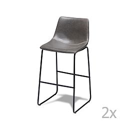 Sada 2 šedých barových židlí Knuds Indiana