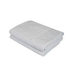 Sada 2 šedých ručníků z čisté bavlny Simple, 90 x 150 cm
