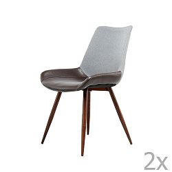 Sada 2 tmavě šedo-hnědých jídelních židlí 360 Living Brando