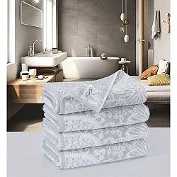 Sada 4 bavlněných ručníků Muller Textiels Preyo Gris, 50 x 100 cm