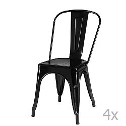 Sada 4 černých židlí Knuds Korona