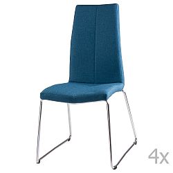 Sada 4 tmavě modrých  jídelních židlí sømcasa Aora