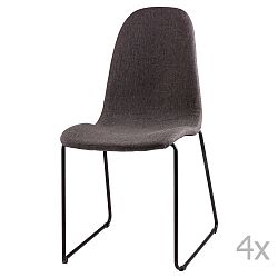 Sada 4 tmavě šedých  jídelních židlí sømcasa Helena