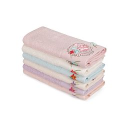 Sada 6 barevných ručníků z čisté bavlny Poppy, 30 x 50 cm