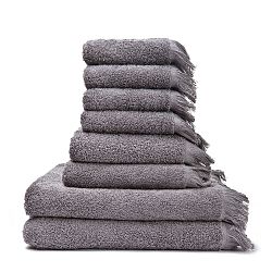 Sada 8 šedých bavlněných ručníků a osušek Casa Di Bassi Bath