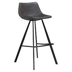 Šedá barová židle s černým kovovým podnožím DAN–FORM Pitch