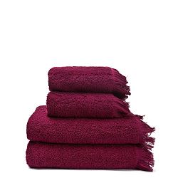 Set 2 červených ručníků a 2 osušek z čisté bavlny Casa Di Bassi