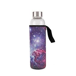 Skleněná láhev v neoprénovém obalu Kikkerland Galaxy, 600 ml