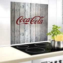 Skleněný kryt na zeď u sporáku Wenko Coca-Cola Wood, 60 x 50 cm