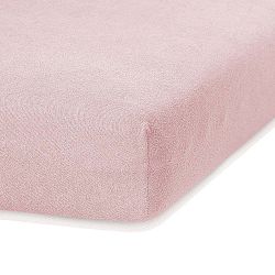 Světle růžové elastické prostěradlo s vysokým podílem bavlny AmeliaHome Ruby, 200 x 100-120 cm