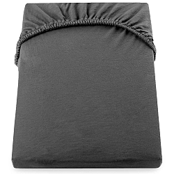 Tmavě šedé elastické prostěradlo DecoKing Nephrite, 220–240 cm