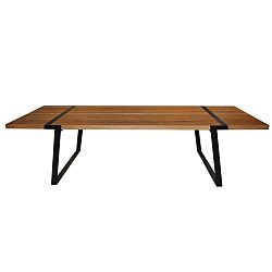 Tmavý dřevěný jídelní stůl s černým podnožím Canett Gigant, 240 cm