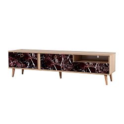 TV stůl Stella Red Marble, šířka 46 cm