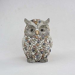 Zahradní dekorace Dakls Garden Deco Owl With Stones, výška 30 cm