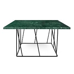 Zelený mramorový konferenční stolek s černými nohami TemaHome Helix, 75 cm