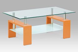 Autronic Konferenční stůl, oranžová/sklo čiré, mléčná polička, AF-2024 ORA