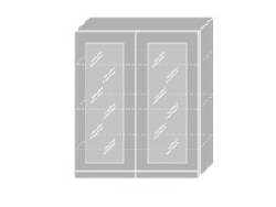 Extom EMPORIUM, skříňka horní prosklená W4S 80, korpus: bílý, barva: grey stone