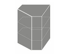 Extom EMPORIUM, skříňka horní rohová W 10, korpus: grey, barva: white