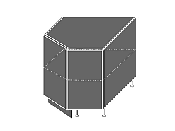 Extom QUANTUM, skříňka dolní rohová D12R 90, white mat/grey