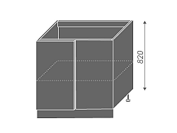 Extom TITANIUM, skříňka dolní rohová D13 U, korpus: grey, barva: fino černé