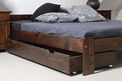 Magnat úložný prostor pod postel 150 cm, masiv borovice/moření ořech, (šxhlxv): 150x57x19,5 cm