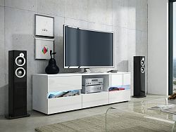 MORAVIA FLAT GLOBAL 2 televizní stolek, bílá/bílý lesk