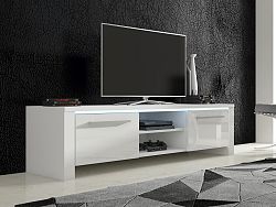 MORAVIA FLAT TV stolek HELIX 2, bílá/bílý lesk