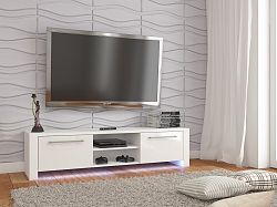 MORAVIA FLAT TV stolek HELIX NEW, bílá/bílý lesk
