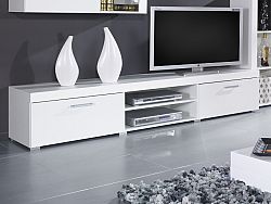 Televizní stolek SAMBA, bílá/bílý lesk