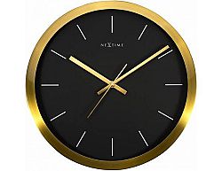 Designové nástěnné hodiny 2524gb Nextime Stripe Golg Black 45cm