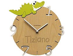 Dětské nástěnné hodiny s vlastním jménem CalleaDesign krokodýl 36cm