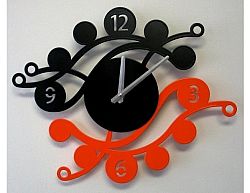 Nástěnné hodiny Camea G black/orange 41cm