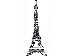 Samolepící dekorace Eiffelova věž, černý lesk II. jakost