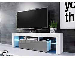Televizní stolek Toro bílá/šedý lesk