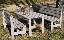 Zahradní masivní dřevěný stůl VIKING šedý - 150 cm WOOD