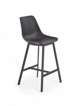 Barová židle Isa (plast, kov, černá)