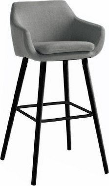 Tempo Kondela Barová židle Tahira - šedohnědá látka / černá + kupón KONDELA10 na okamžitou slevu 3% (kupón uplatníte v košíku)
