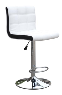 Barová židle bílá ekokůže