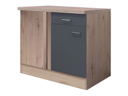 Dolní rohová kuchyňská skříňka Tiago UEBE110, dub sonoma/šedá, šířka 110 cm