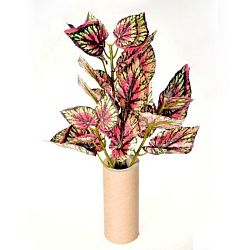 Umělá begonie, zeleno-červená, 45 cm,  HTH