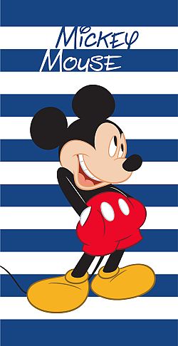 Dětská osuška Mickey Stripe 70x140 cm velur
