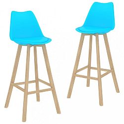 Barové židle 2 ks modrá / buk Dekorhome