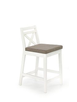 Nízká barová židle BORYS LOW dřevo / látka Halmar Bílá