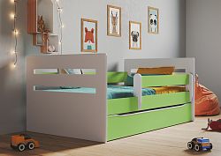 Dětská postel s úložným prostorem Tomáš 140x80 cm, zelená