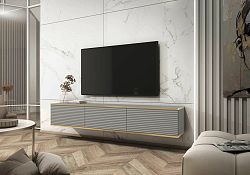 TV stolek Olek 175 cm se vzorem, šedý